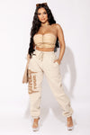 Nude Pu Leather Lace Up Corset