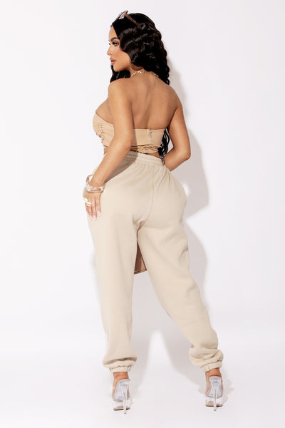 Nude Pu Leather Lace Up Corset