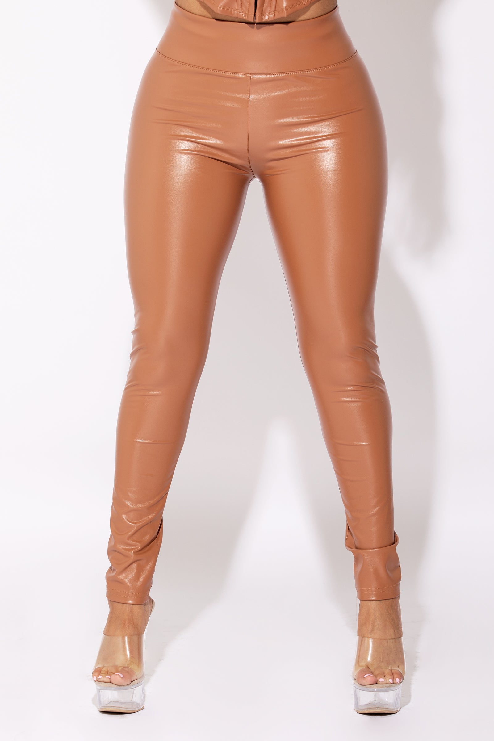 Camel clearance leather leggings
