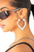 Silver Bamboo Heart Earrings