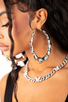 Silver Oversized Bamboo Hoops