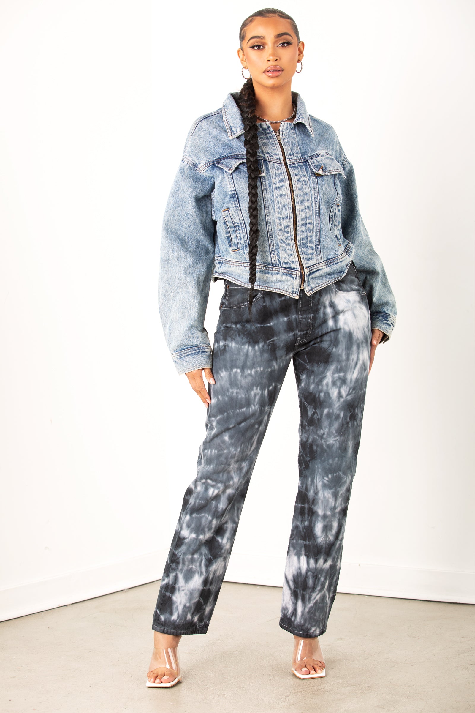 Tie Dye jeans by Next and Vintage denim shirt - Les Berlinettes