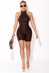 Chocolate Open Back Sleeveless Jumpsuit