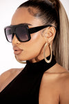 Rectangular Black Flat Top Frame Sunglasses