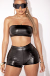 Faux Leather Short & Bandeau Set