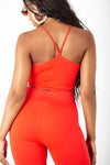 Red Ribbed Halter Bralette