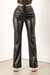 Black Faux Leather Lace Pant