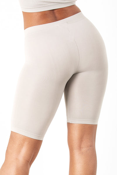 Grey Seamless Biker Shorts