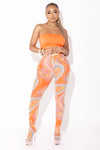 Orange Abstract Stockings