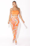 Orange Abstract Stockings