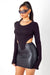 Black Long Sleeve Slit Sleeve Top