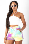 Tie Dye French Terry Shorts Yellow