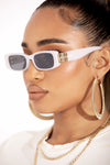 White Dynasty Rectangle Sunglasses