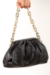 Black Ruched Shoulder Bag