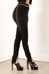 Split Front Pants Black