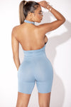 Light Blue Open Back Sleeveless Jumpsuit