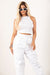 White Thick Ribbed Crop Tank