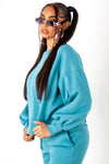 Dusty Teal Cropped Crewneck