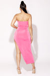 Pink Full Length Tube Top Dress