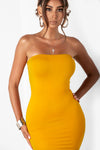 Tube Top Dress- Mustard