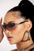 Brown Rimless Vintage Sunglasses