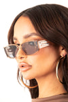 Nude Double Line Retro Frame Sunglasses