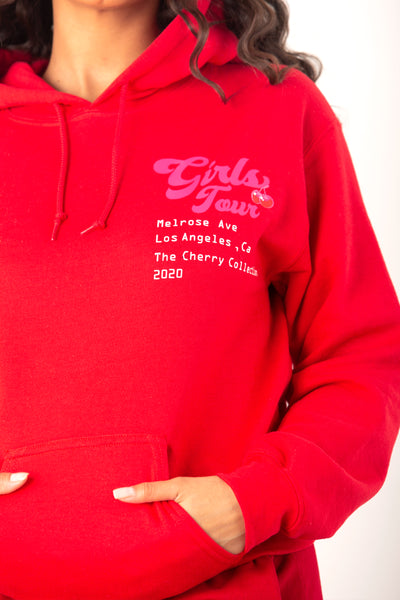 Girls Tour Cherry Hoodie Red