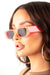 Pink Clear Square Frame Sunglasses