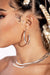 Silver Oval Hoop Earring