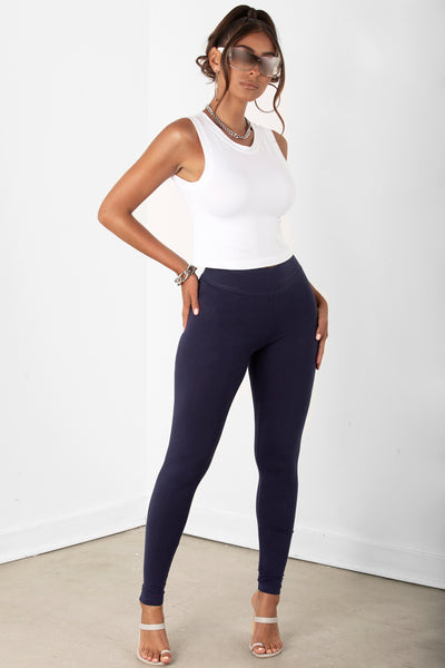 Navy High Rise Legging - sosorella