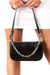 Black Croc Embossed Shoulder Bag