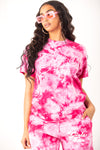 Girls Tour Crystal Wash Tee Pink