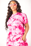 Girls Tour Crystal Wash Tee Pink