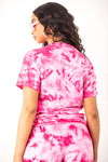 Girls Tour Crystal Wash Tee Pink