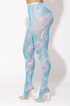 Blue Abstract Stockings
