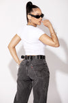Double Grommet Leather Belt