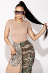 Nude Basic Short Sleeve Crop