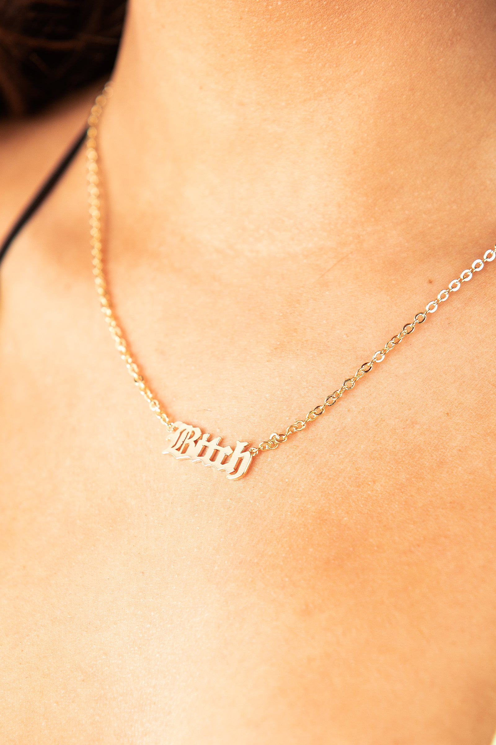Gold B*tch Nameplate Chain