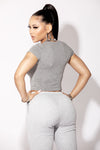 Heather Grey Basic Short Sleeve Crop