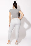 Heather Grey Basic Short Sleeve Crop
