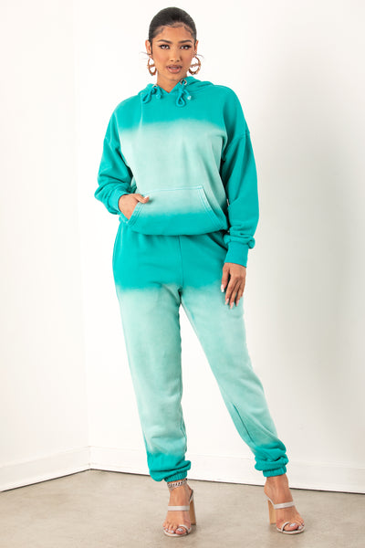 Sorella Sea Foam Green Acid Wash Hoodie