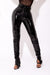 Black Leather Ruched Pants