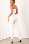 White Leather Ruched Pants