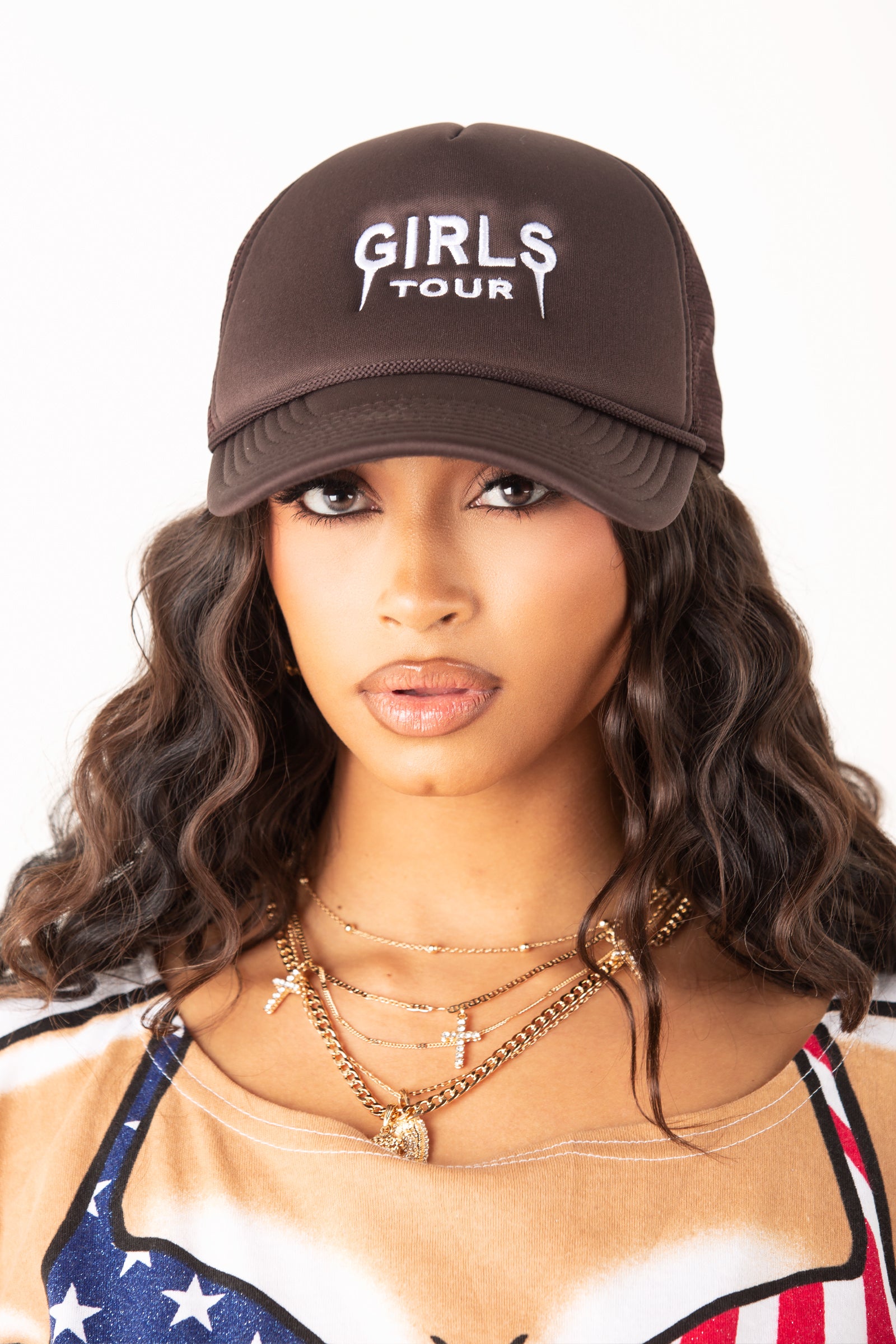 Girls Tour Trucker Hat Brown