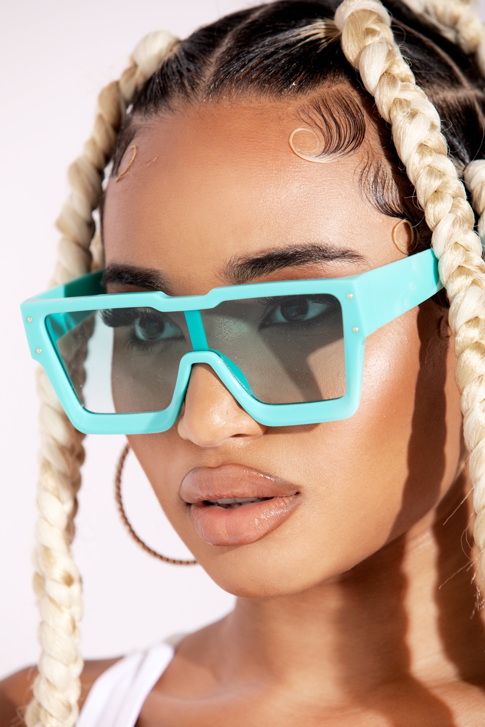 Aqua Square Retro Lens Sunglasses