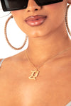 Letter G Thick Initial Necklace - Gold