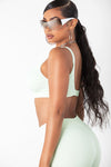 Mint Seamless Deep Neck Bralette