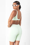 Mint Basic Ribbed Biker Shorts