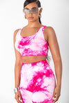 Pink Tie Dye Crop Top