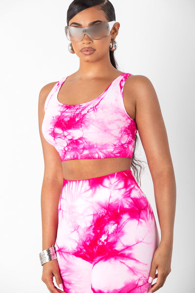 Pink Tie Dye Crop Top